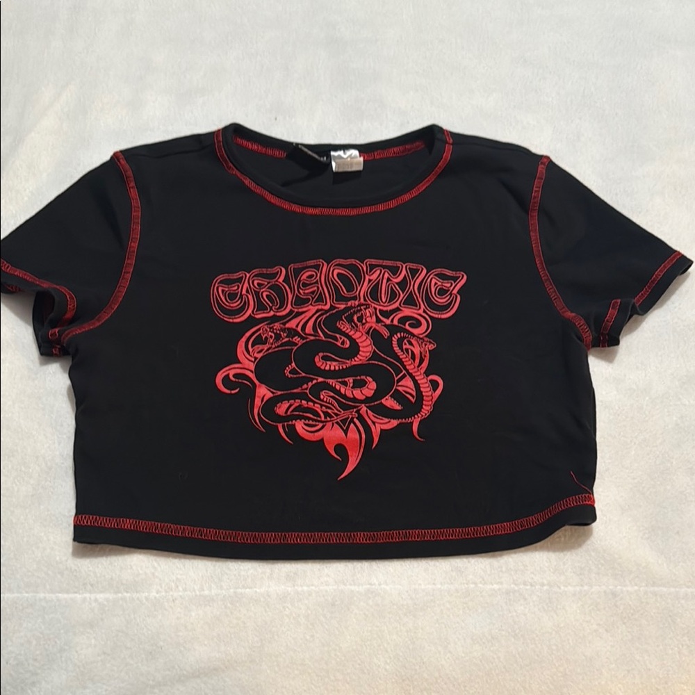 Black and Red crop top